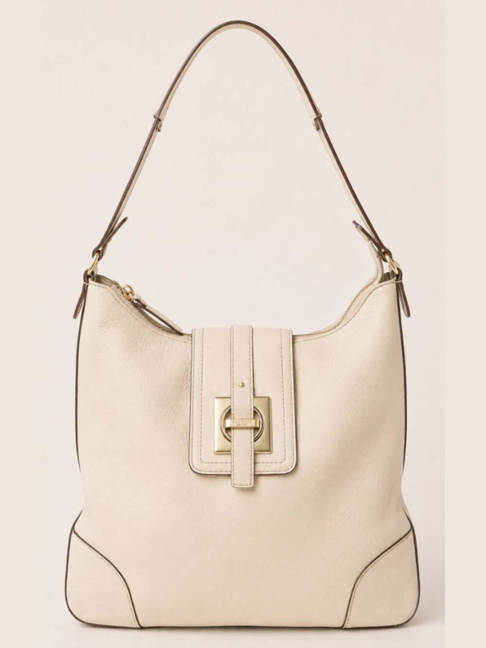 Kate Spade Gold Coast Stevie Hobo Ivory Cream Pebbled Leather Shoulder Bag - Picture 1 of 12